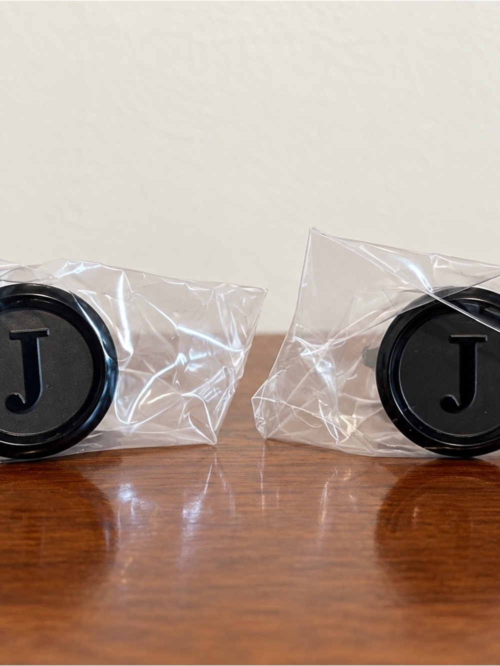Black “J” Cufflinks Set of 2 Bullet Back